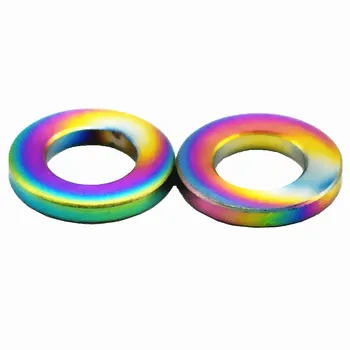 

Titanium Washer for Motorcycle Bike DIY M5 M6 M8 M10 O Ring Titanium Flat Gasket Ti Washers Gold/Multicolor Ti Fastener 12/24pcs