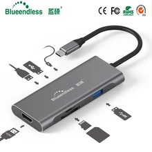 Blueendless USB-C сплиттер type C 3,1 3 порта USB C концентратор для нескольких USB 3,0 HDMI адаптер для MacBook Pro Аксессуары USB C концентратор