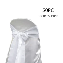 50 шт./лот, декоративные свадебные галстуки для стула, атласные банты для отелей Banuqet, вечерние банты для стула " x 108", красные фиолетовые ленты, пояса для стула