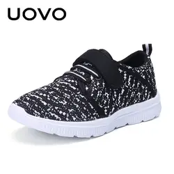 UOVO 2019 новые детские современные кроссовки легкие повседневные туфли удобные слипоны для мальчиков и девочек кроссовки для Eur Размер 27 #-34