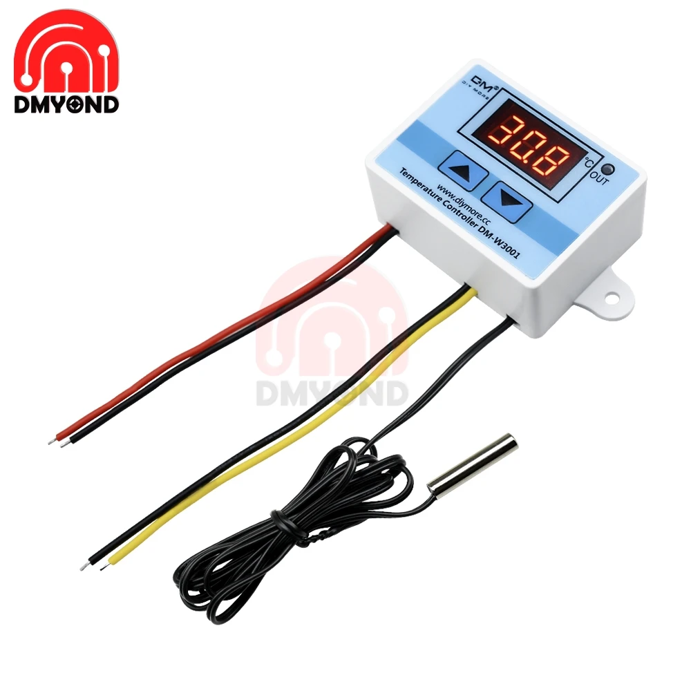 

W3001 XH-W3001 DC 24V Temperature Controller Digital LED Thermostat Thermometer Thermo Controller Switch Probe Max 10A NTC10K