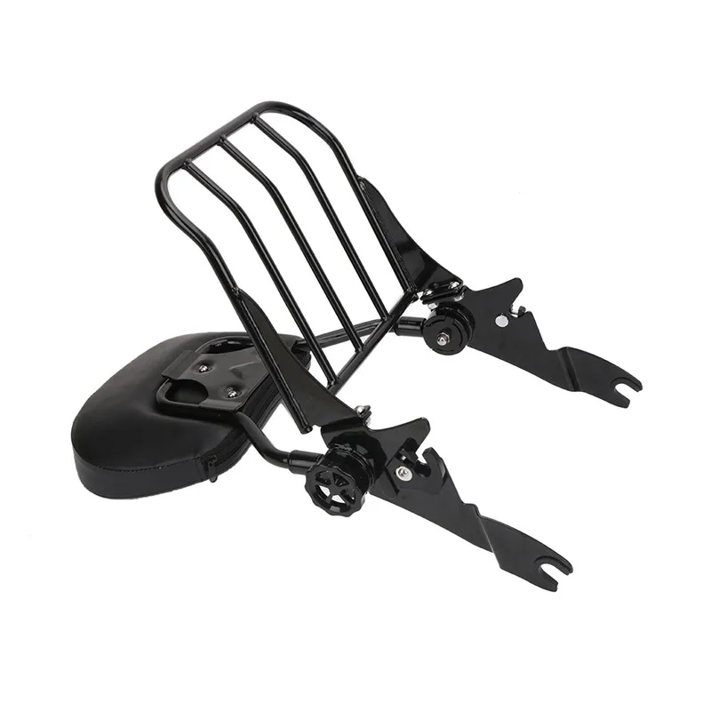 WISENGEAR For Harley Touring Adjustable Backrest Sissy Bar Detachable Luggage Rack Electra Glide Road King Street Glide FLHX FLTR FLHR FLHT 2009 - 2017 (12)