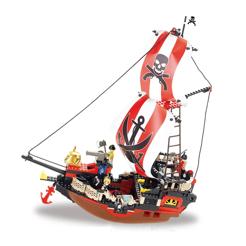 Sluban Model Building Compatible lego Lego B0127 379pcs Model Building Kits Classic Toys Hobbies Retro Pirate Ship