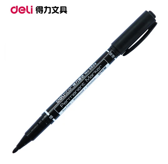 Deli маркер масляная ручка маркировочная ручка 0,5 мм/1 мм белая доска ручка не может изменить черный красный синий двойной конец многофункциональная ручка OWT020