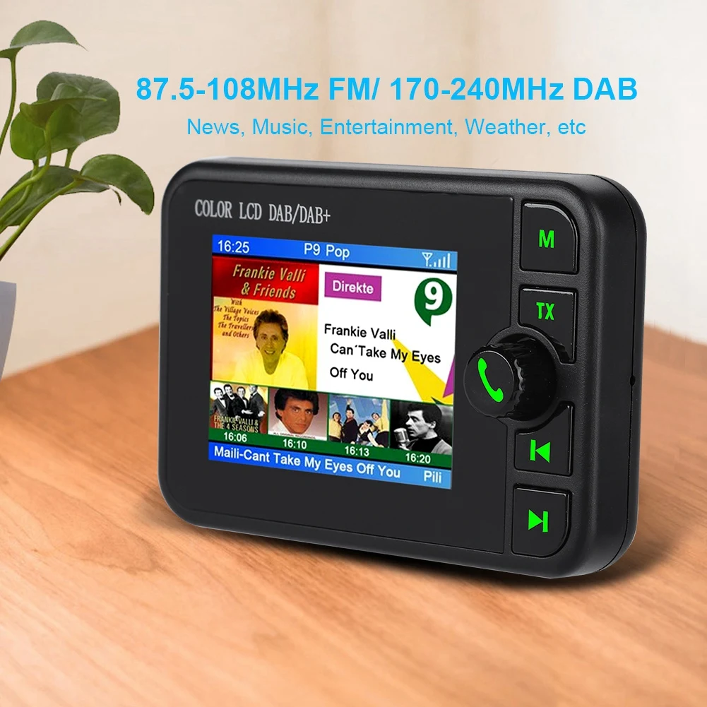 Автомобильный DAB радио портативный цифровой fm-радио 170-240 МГц DAB/87,5-108 МГц FM Автомобильный цифровой DAB радио с ЖК-дисплеем