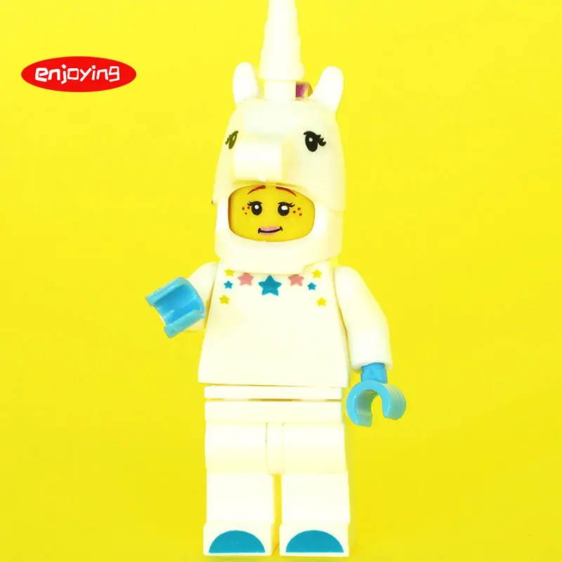 

LEGOing Unicorn Elsa Anna Figures Gingerbread Man Turkey Medusa Hot Dog Compatible Legoing Building Blocks Gift Toy for Children