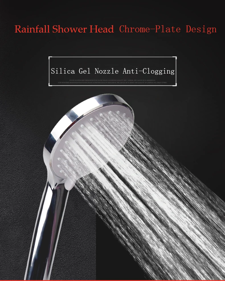 ZhangJi Регулируемая 3-Функция Ванная комната душем хромированные силикагель сопла АБС-пластик ручная Экономия воды душем