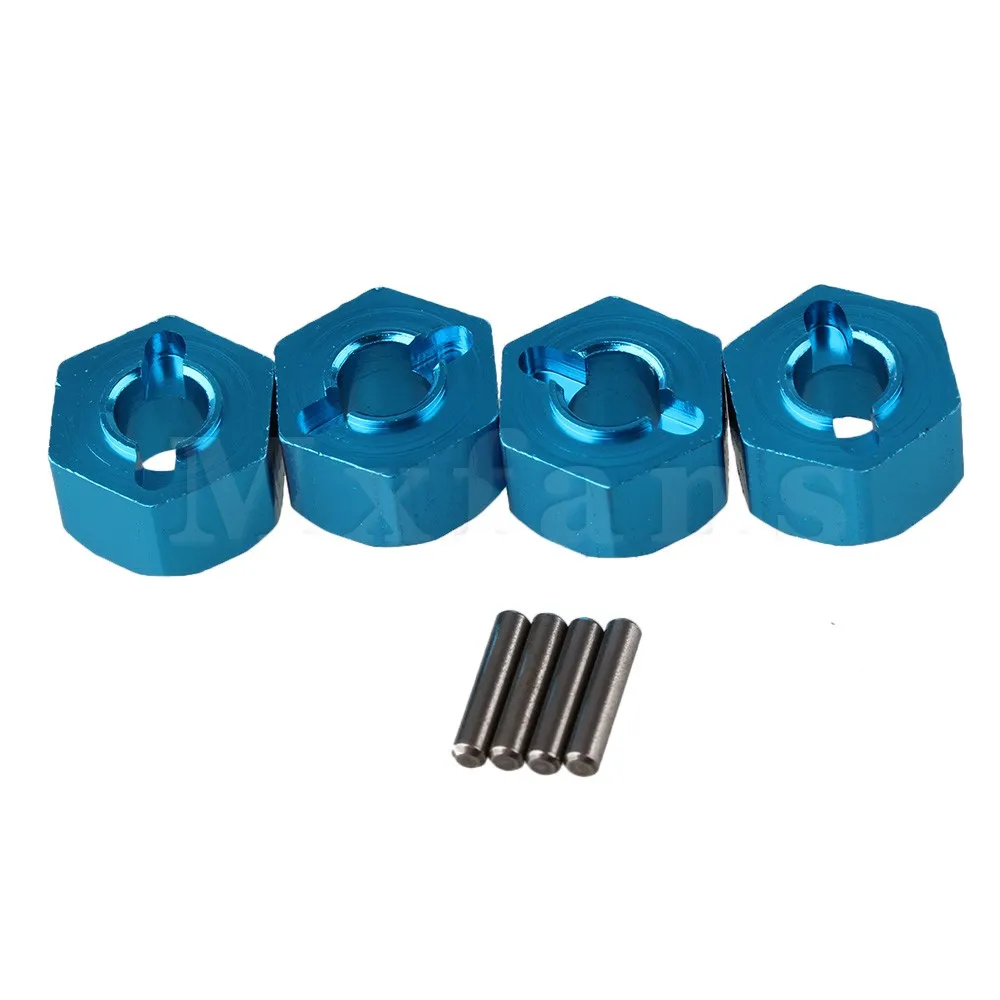 

Mxfans 4PCS 12x7mm Alloy Wheel Hex Mount & Pin for RC 1:10 On Road Car Blue N10180