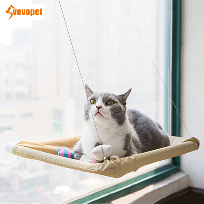 

VOVOPET Pet Cat Hammock Comfortable Sunny Glass Window Cats Shelf Seat Mat kitten Rest Sleeping Hanging Beds Bearing 20kg