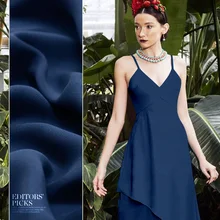 Нос синий шелк тяжелый Joe 30 momme на заказ Тяжелая шелковая ткань драпировка шелковая рубашка из ткани платье юбка одежда ткань