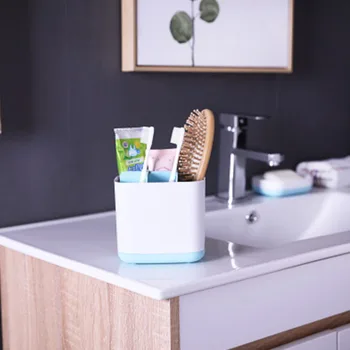 

Creative Plastic Bathroom Wash Storage Boxes Multi-Function Home Countertop Bathroom Electric Toothbrush Tube Set Device Rack