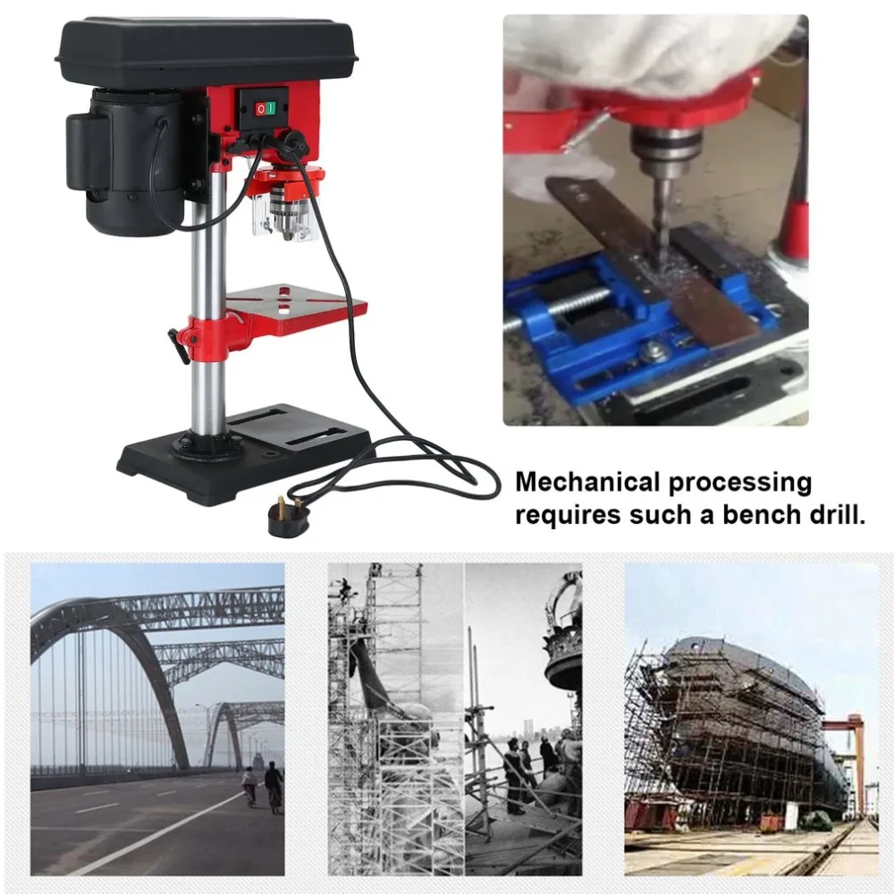 

9 Speed 500W 16MM Pillar Drill Press Bench Electric Drill Press Drill Bits Rotary Pillar Drilling Press Bench Machine UK Plug