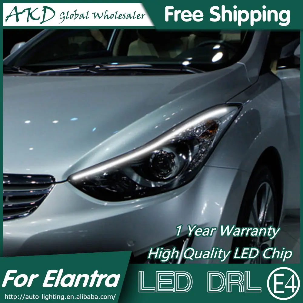 

AKD Car Styling LED DRL for Hyundai Elantra 2011-2015 New Elantra MD Eye Brow Light LED External Lamp Signal Parking Accessories