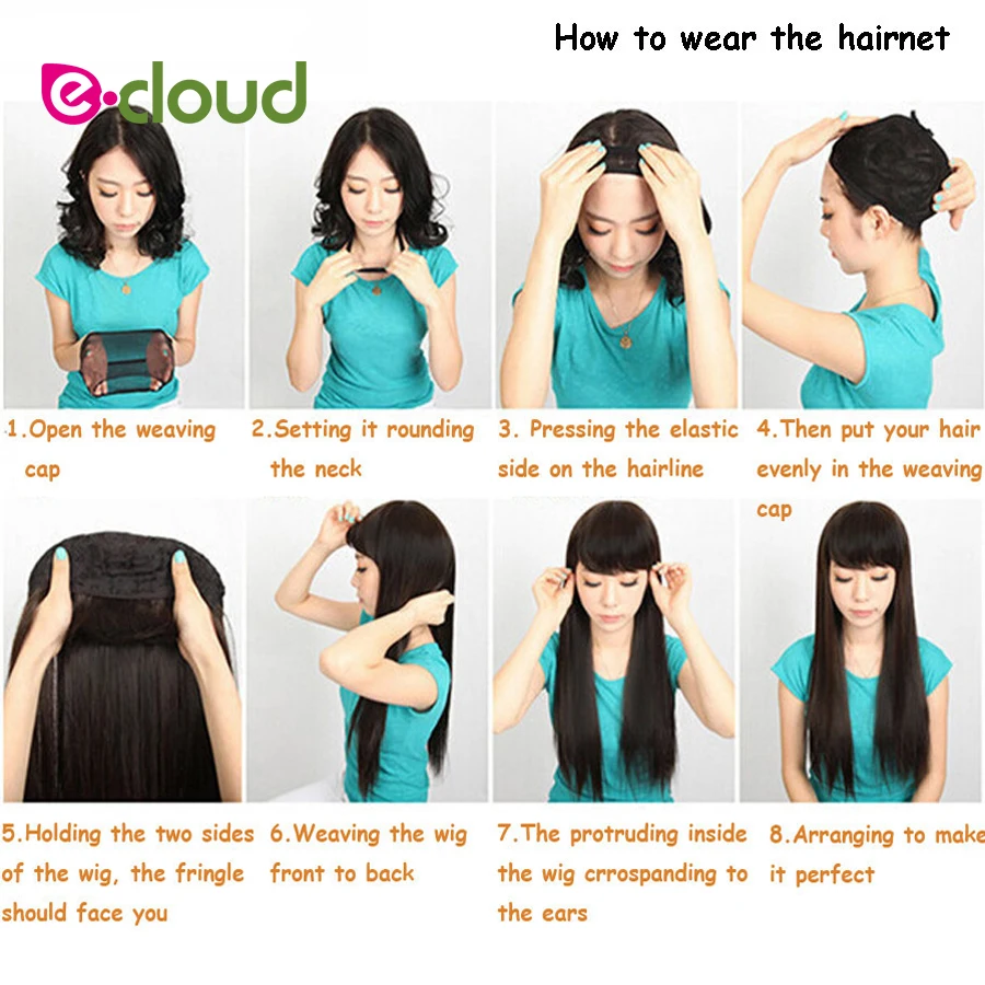 de Cabelo Com Elástico nova Moda Peruca