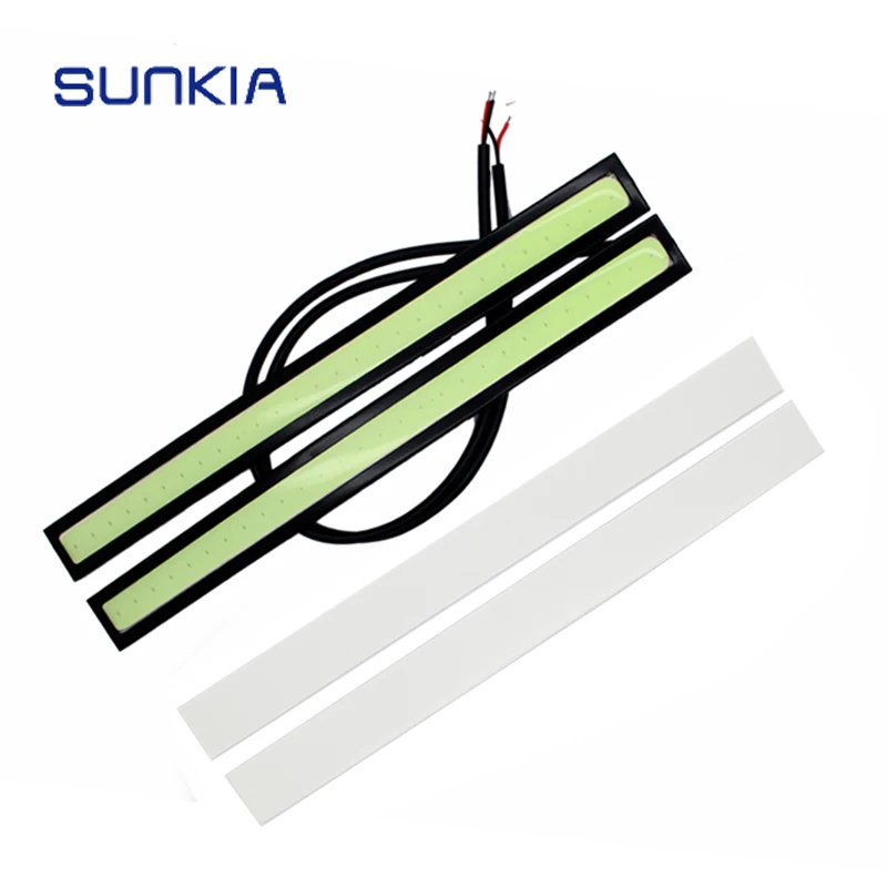 

SUNKIA 2Pcs/Pair Day Lights External Lamps Daytime Running Driving LED Bulbs 17CM COB DRL White/Blue/Ice Blue/Yellow Color