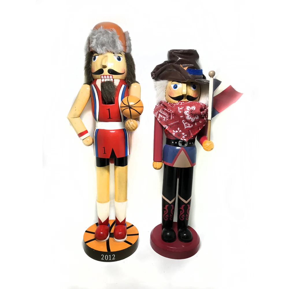 

38cm football cowboy nutcracker, exquisite nutcracker puppet children Christmas toys gifts and toys, mouth can be active puppets