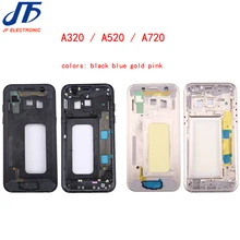 Middle Frame Bezel for Samsung Galaxy A3 A5 A7 A320 A520 A720 2017 Version Mid Chassis Housing With Power On off Button 5pcs