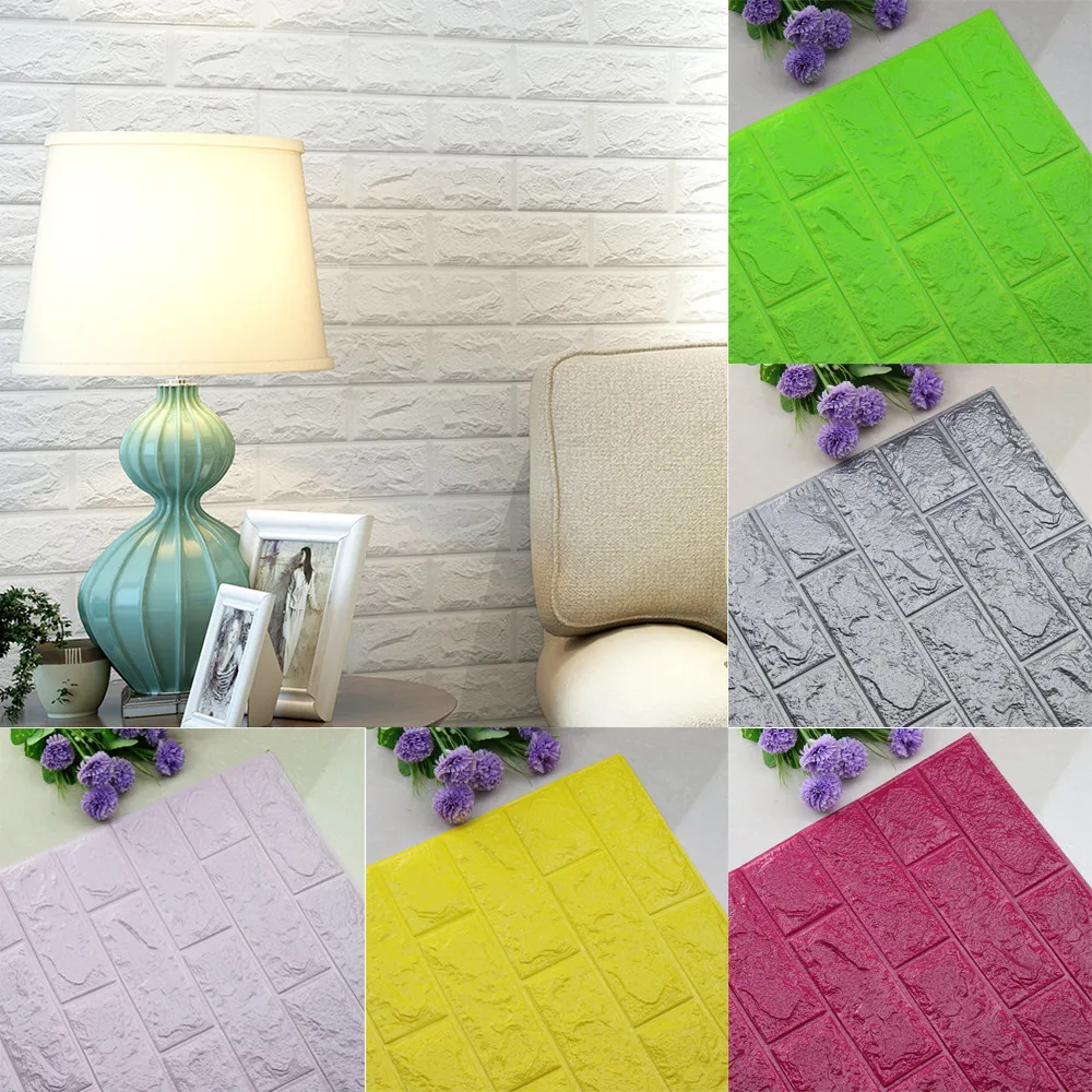 DIY 3D Brick PE Foam Wallpaper Panels Room Decal Stone Decoration