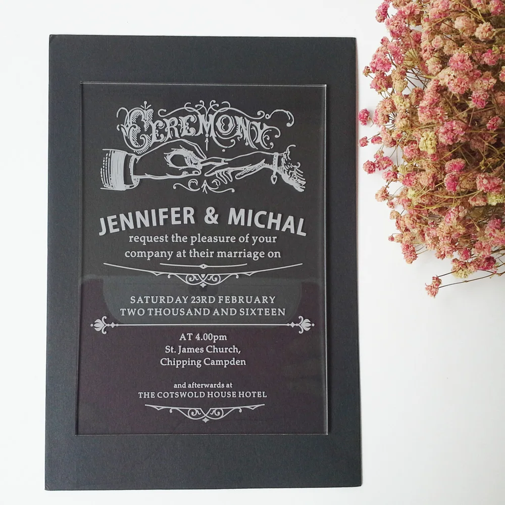 Online Get Laser Cut Wedding Invitations Acrylic Aliexpress Vintage Mirror Shape Golden Acrylic Wedding Invitation Card Laser Engraving Letters 1lot 100pcs