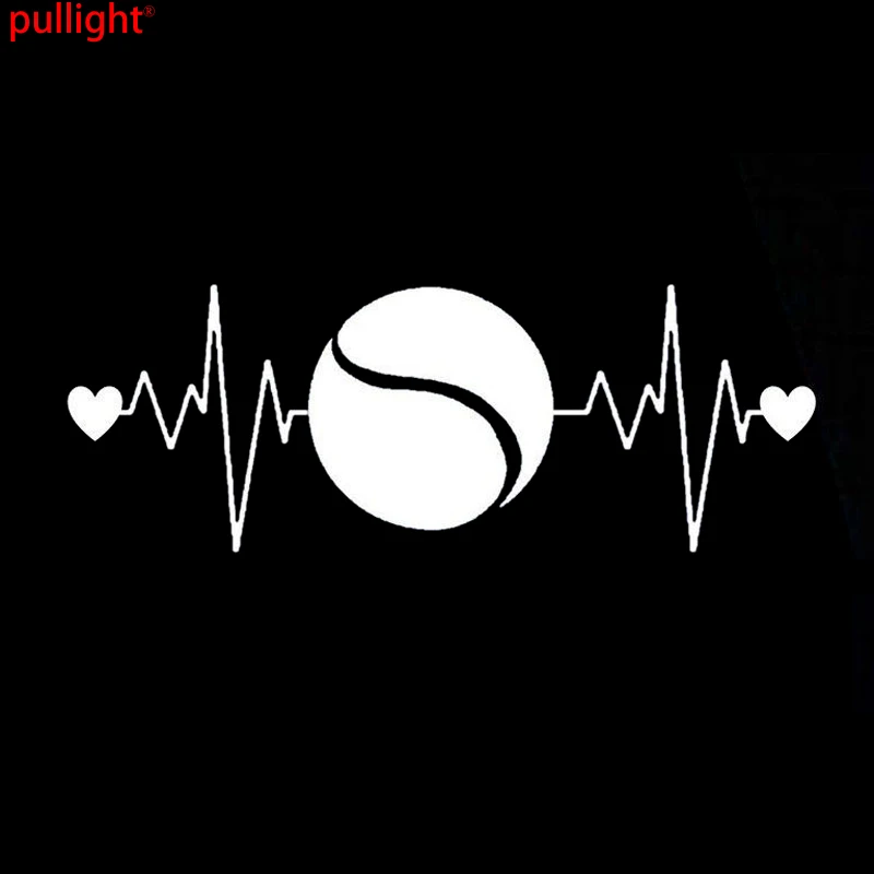 Fashion Tennis Heartbeat Lifeline Racquet Car Sticker Vinyl