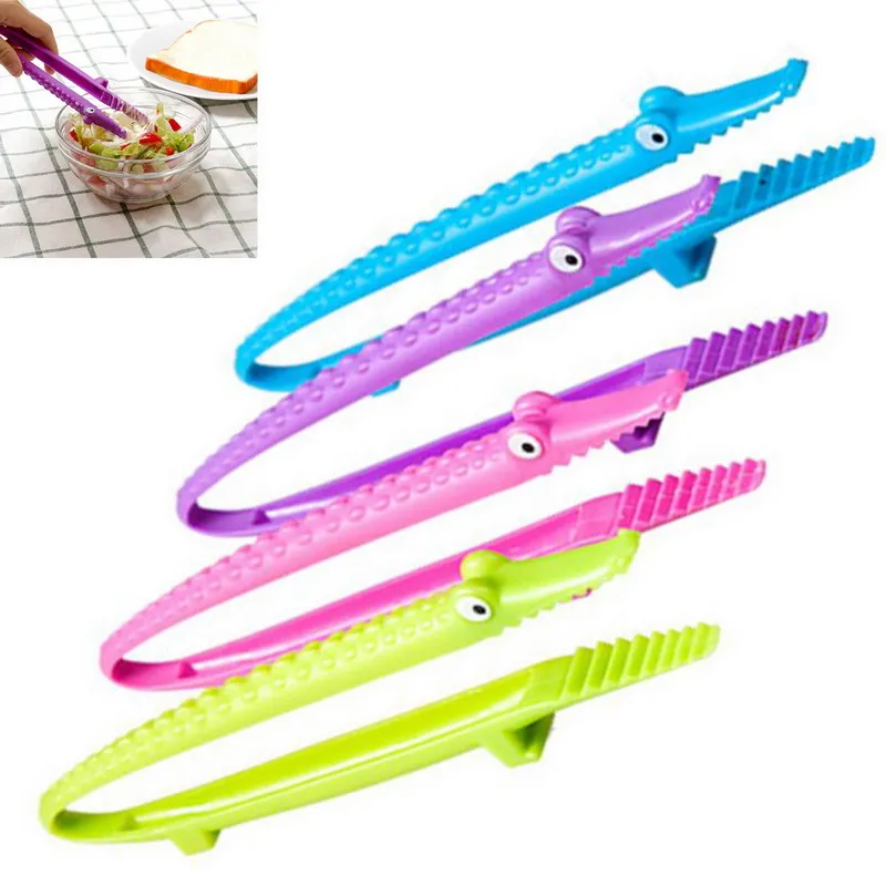 Silicone Kitchen Tongs BBQ Tong tools Cooking Salad Serving Animal Cute Handle Food Grade Clip Clamp Accessories | Дом и сад