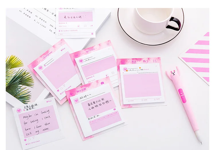 1 шт. розовый красивая девушка самоклеющиеся N раз индексы memo pad клейкие стикеры для заметок это закладки школы офисные канцелярские