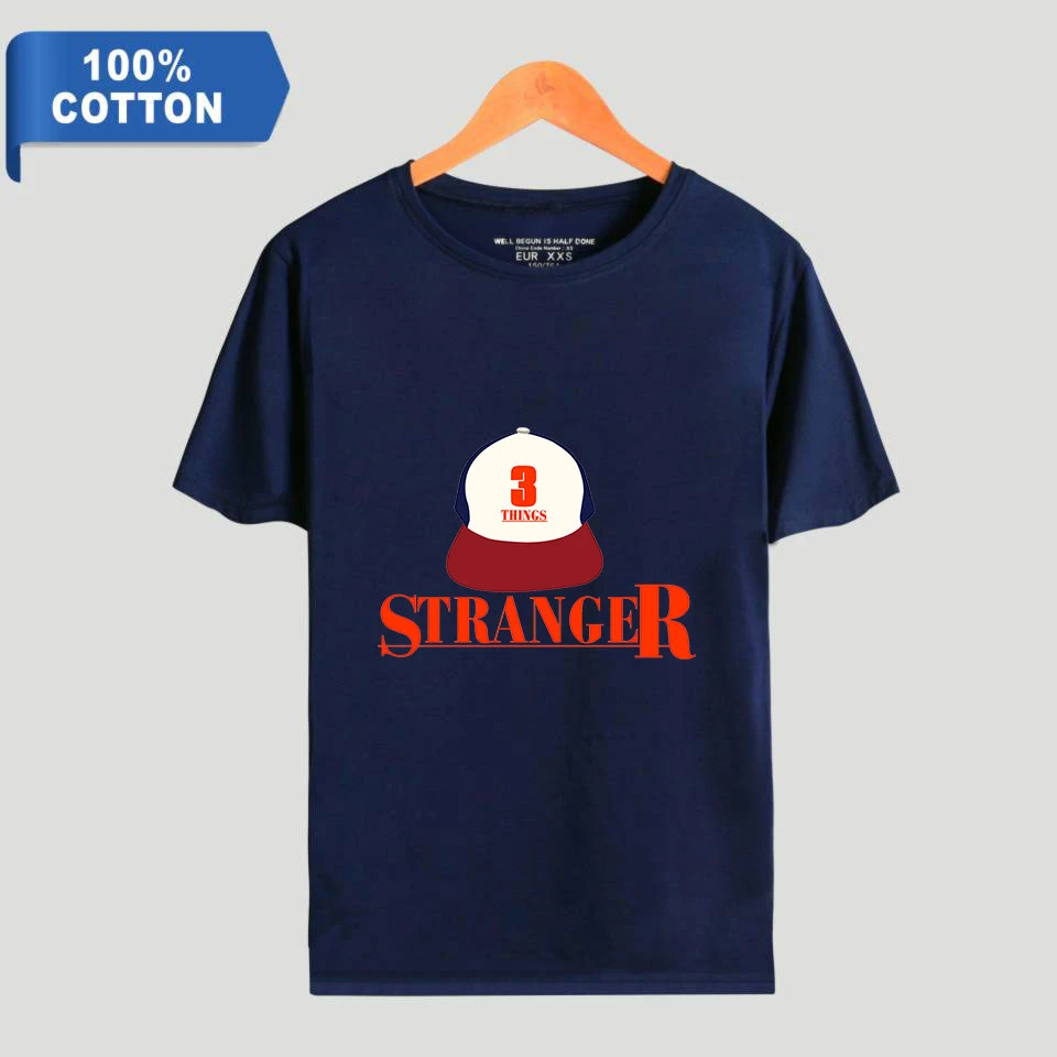 Мужская футболка с коротким рукавом Stranger Things летняя повседневная Уличная из 100%