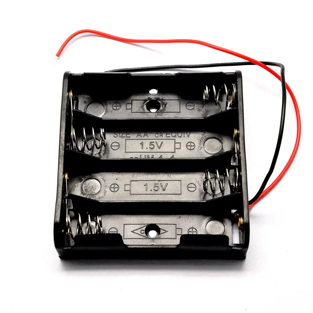 

Teyeleec 5pcs/Lot AA Black Battery Case Holder Storage Box Holder for 4 x AA 6xAA 8xAA Battery Charger Seat with Wire/Cord Cable