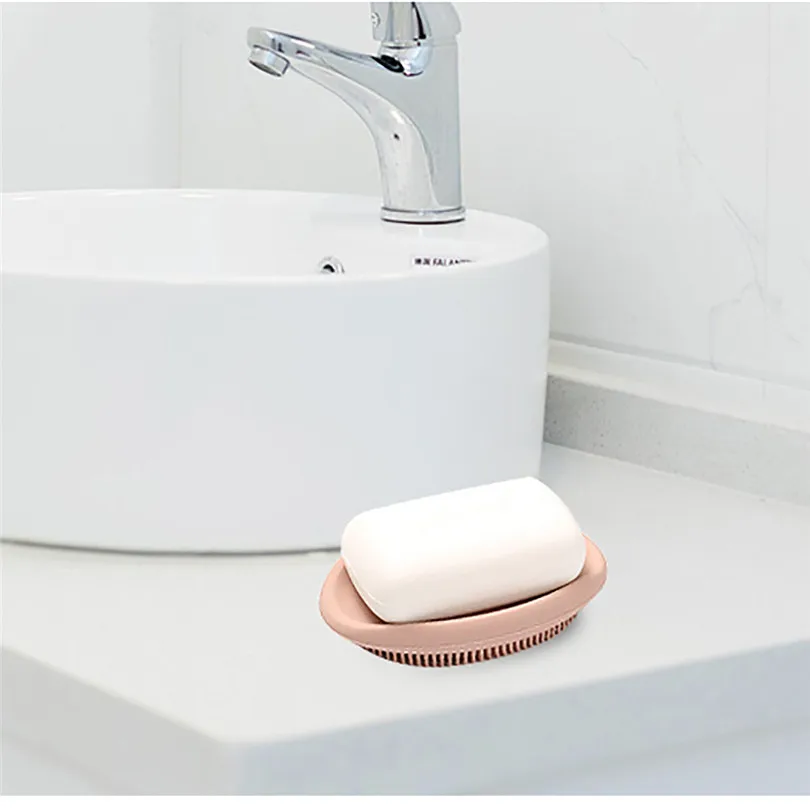 Multi-functional household storage soap Flexible Bathroom Silicone Soap Dish Storage Holder Soapbox Plate Tray Box (10)