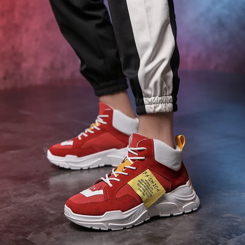 

BZBFSKY new men's shoes high-top warm sports wind single shoes macvise high top sneakers off white vulcanized shoes cheap shoes