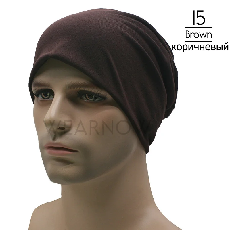 Skullies шапка бини для мужчин и женщин Лето Gorro унисекс вязаная зимняя шапка повседневные шапочки сплошной цвет хип-хоп TTM-CZX8 - Цвет: 15