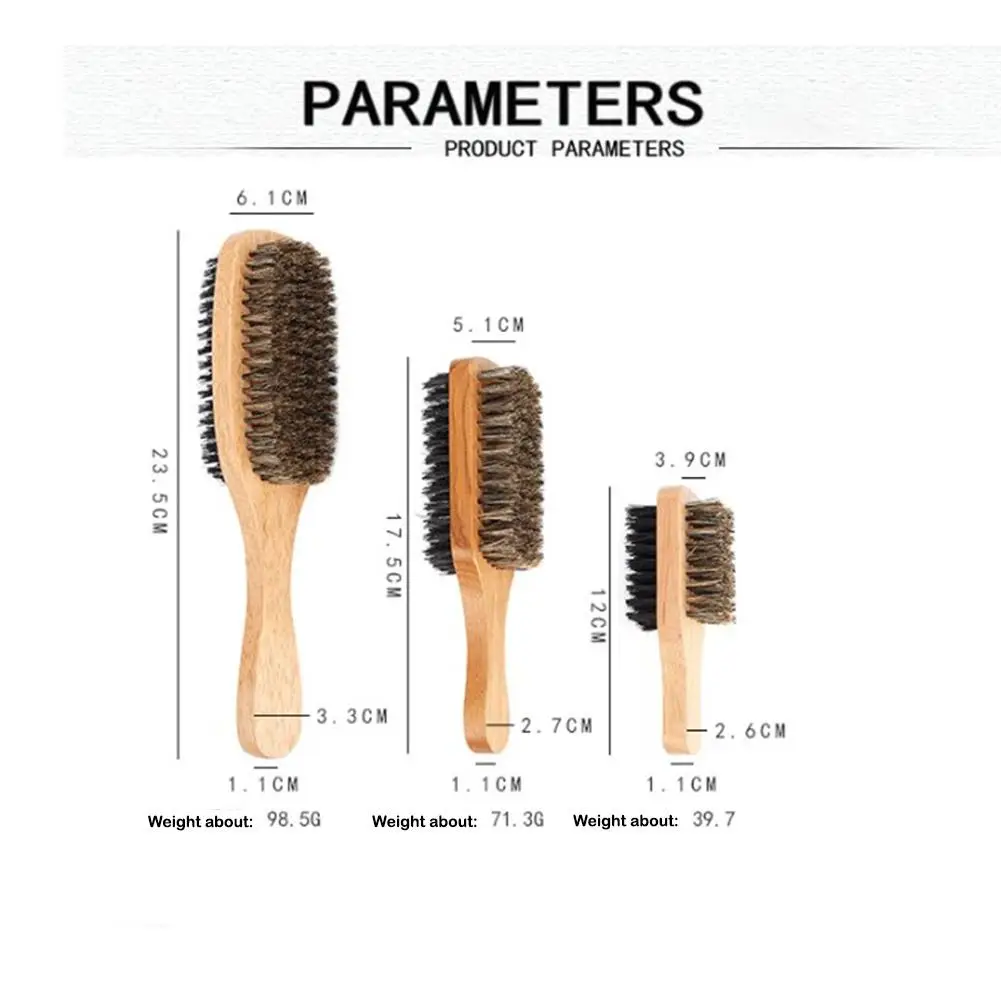 Расческа для волос с деревянной ручкой Мужская щетка для бороды Двухсторонняя щетка для волос для лица Мужская кисть для бритья