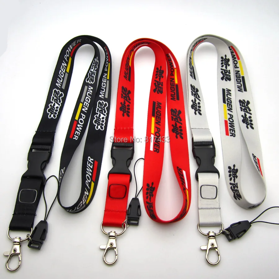 

1pcs MUGEN RA RZ RR racing Car Auto Lanyard for MP3/4 cell phone key chain Team neck lanyard ID Holder gift