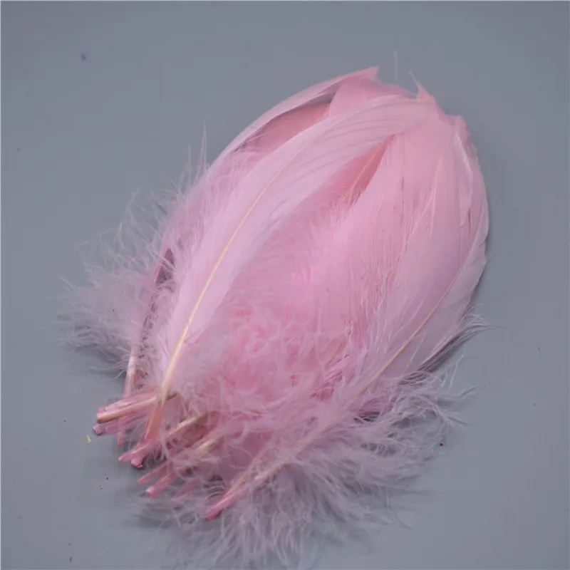 Белые гусиные перья 5-" /13-18 см гусиные перья для рукоделия Свадебные Перья украшения перья для изготовления ювелирных изделий - Цвет: Light pink