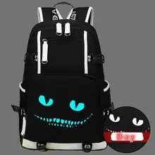 Кот из "Алисы" Luna рюкзак сумка светящаяся в темноте сумка-мессенджер школьная сумка для девочек Новая