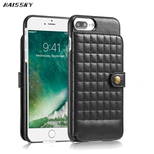 HAISSKY 6 6S Leather Soft Bag Case For Iphone X Flip Covers For iPhone 6 6S 7 8 Plus Phone Coque Accessories