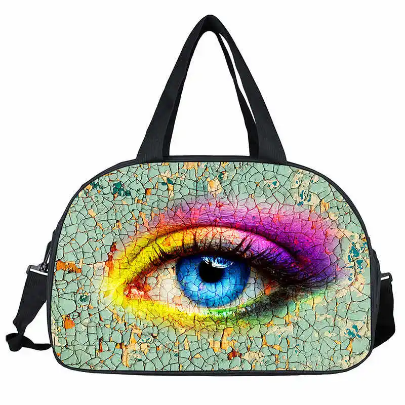 Модная Складная Сумка-тоут с принтом глаз для путешествий, большие женские сумки для багажа, сумка для женщин, 3D сумка для путешествий для девочек