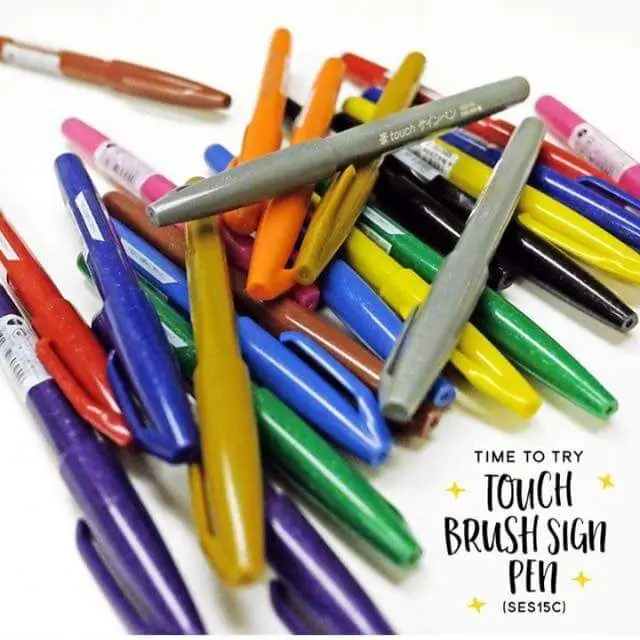 Pentel fude touch sign pens наконечник 6/12 разных цветов в мешочке для современной каллиграфии, Ручная надпись, японский набор