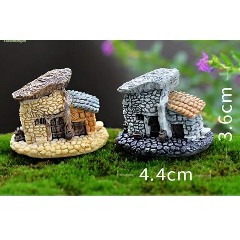 Vintage Romantic Aegean Sea cottages word micro landscape decorative resin home ornaments small houses Figurines Miniatures Gift4