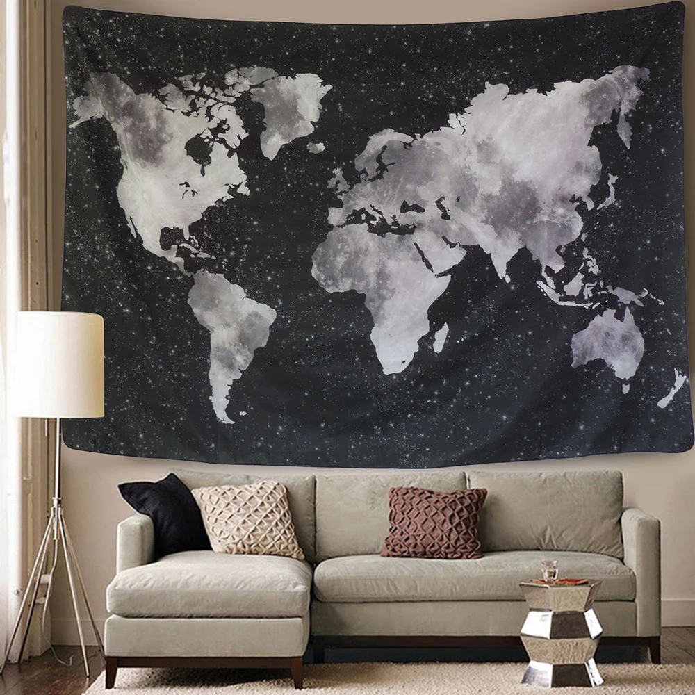 Enipate новая карта мира акварелью гобелен черно-белая абстрактная картина настенная подвесная художественная настенная покрывало домашний Декор 200*150 см