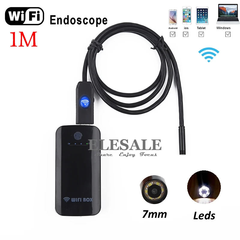7MM 6Leds 1M New Wireless WIFI Endoscope Camera Waterproof Inspection