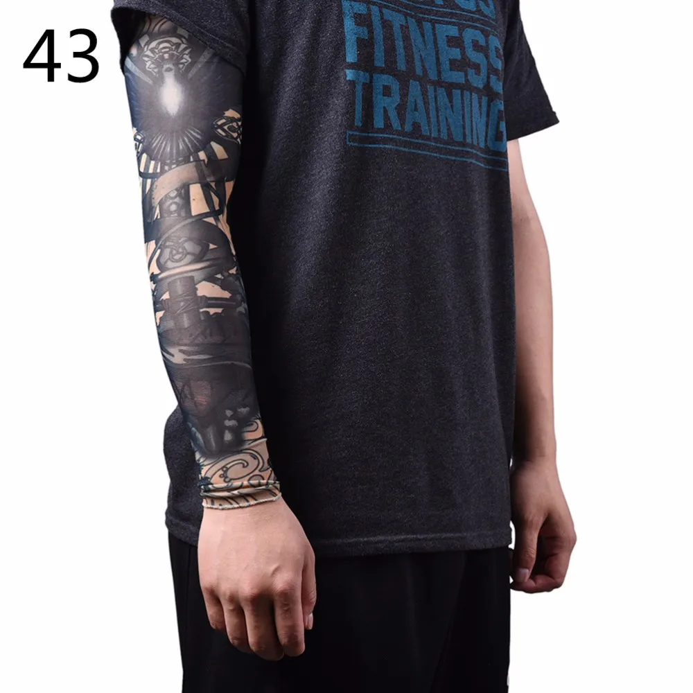 Нейлон упругой Поддельные рукава временное тату тело Arm Чулки татуировки для Для мужчин Для женщин рука теплее новое поступление