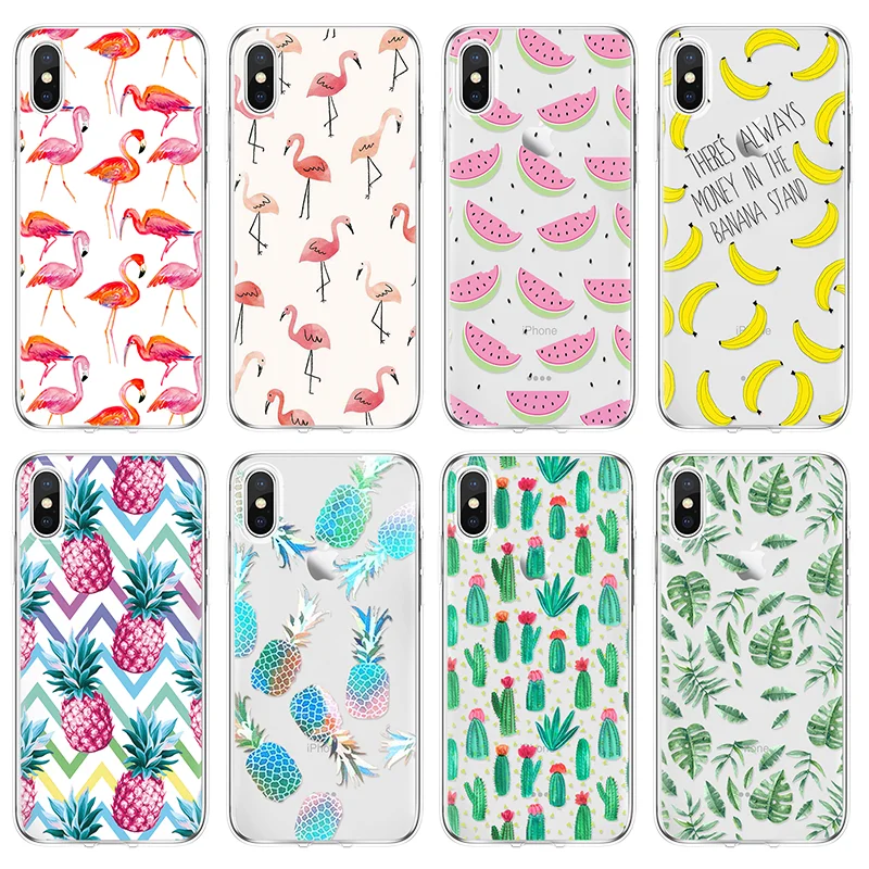 

Summer Shell For iPhone 11 Pro XS Max For iPhone 7 6 6S 8 Plus 4 4S 5 5S SE 5C Fashion Flamingo Soft Cover For iPhone XR X Cases