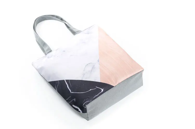 Miyaho использование лоскутное дизайн холст сумка для женщин мрамор печатных женская сумка на плечо повседневное использование хозяйственная сумка леди