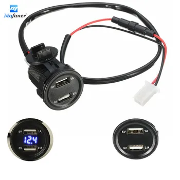 

Mofaner 12V 4.2A Dual USB Motorcycle Charger Socket Voltage Voltmeter Led light For Car Motorbike