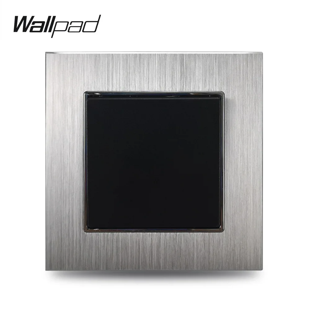 Настенный выключатель EU 1 Gang с зажимом Wallpad 10A AC серебристая металлическая рамка