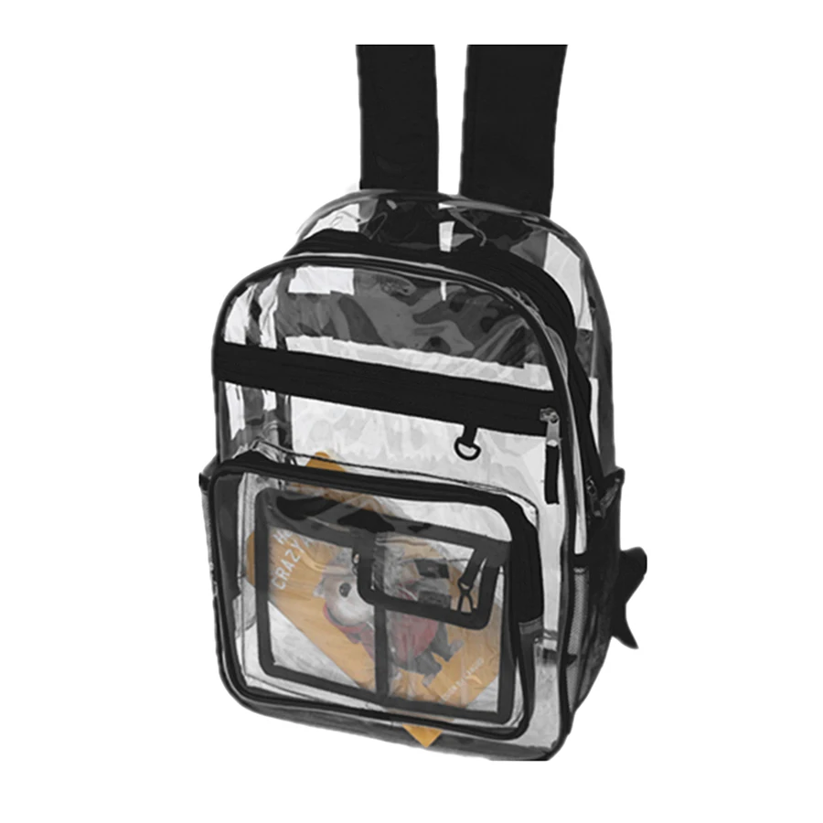 حقيبة مدرسية شفافة الأزياء واضح هلام ظهره السيدات الفلورسنت المياه الظهر النساء كبيرة حقيبة قدرة الشهيرة العلامة التجارية