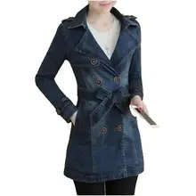 Сезон весна-осень г. женское платье для студентов Новое Ковбойское Тонкое Пальто приталенное джинсовое платье класса премиум OK1788