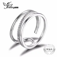 Jewelrypalace aniversario de boda cubic zirconia anillo de la venda de pura plata esterlina 925 joyería de moda las mujeres el mejor regalo para los amantes