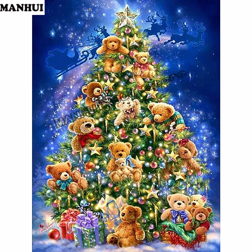 

5D DIY Diamond Painting Christmas Tree Bear Embroidery Full Square Diamond Cross Stitch Mosaic Painting Home Decor Gift AFJ91
